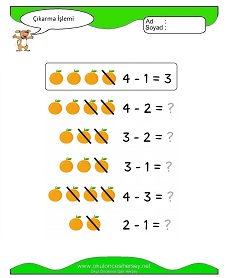 Çıkarma İşlemi Çalışma Sayfaları